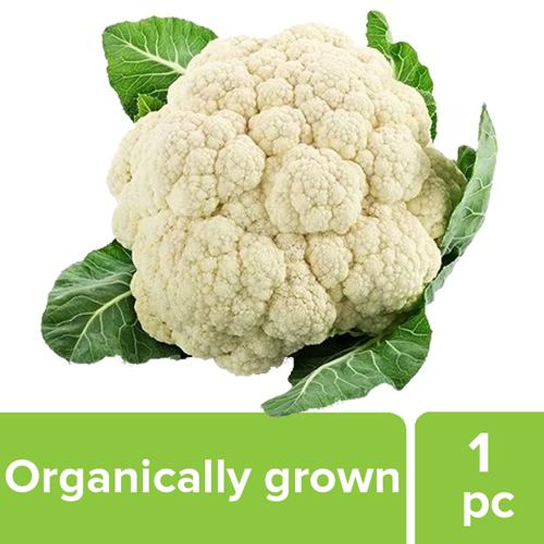 Fresho Cauliflower - Organically Grown, 1 pc Approx. 400 to 600 g