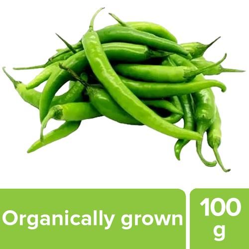 Fresho Chilli - Green, Organically Grown (Loose), 100 g  