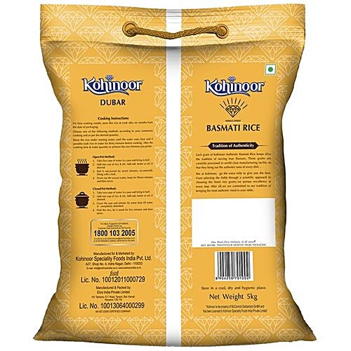 Kohinoor Basmati Rice/Basmati Tandul - Dubar, 5 kg  Aged To Perfection