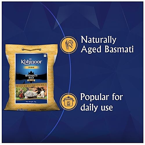 Kohinoor Basmati Rice/Basmati Tandul - Dubar, 5 kg  Aged To Perfection