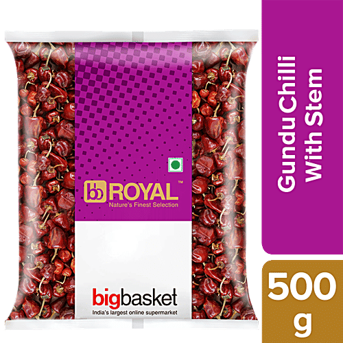 bb Royal Chilli - Cherry/Gundu With Stem, 500 g  