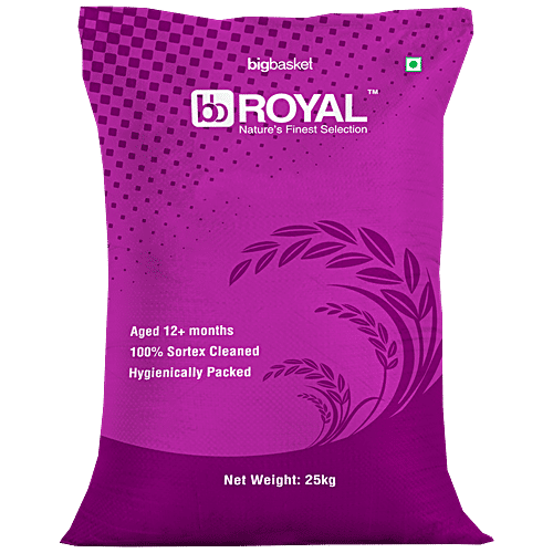 bb Royal Ponni Raw Rice (12 + Months Old), 25 kg Bag Sortex Cleaned