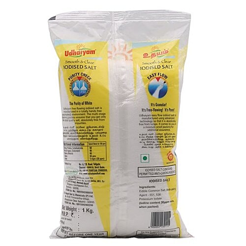 Udhaiyam  Table Salt/Uppu, 1 kg Pouch 