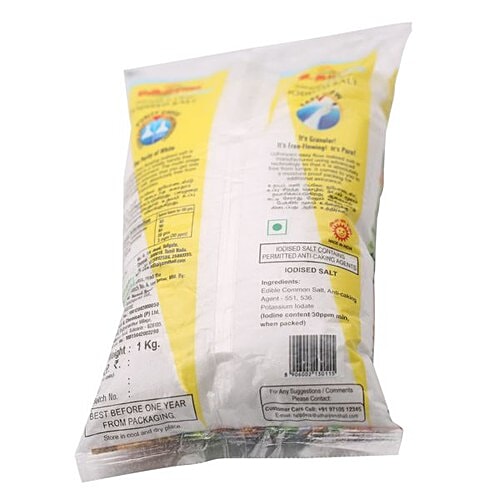 Udhaiyam  Table Salt/Uppu, 1 kg Pouch 