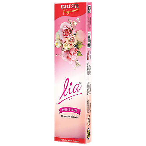 Lia Prime Rose Agarbatti For Daily Puja - Rose Fragrance, 150 g (100 pcs)