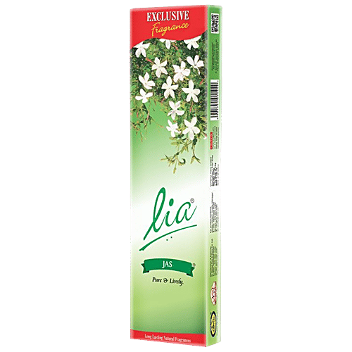 Lia Jas Agarbatti For Daily Puja, Meditation - Mysuru Jasmine Fragrance, 220 g (74 pcs) Pure & Lively, Long Lasting Natural Fragrances