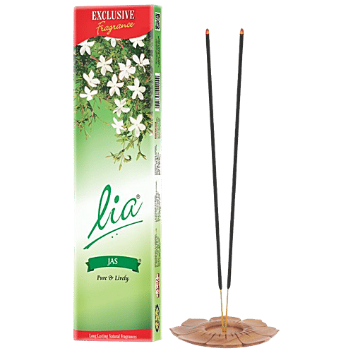 Lia Jas Agarbatti For Daily Puja, Meditation - Mysuru Jasmine Fragrance, 220 g (74 pcs) Pure & Lively, Long Lasting Natural Fragrances