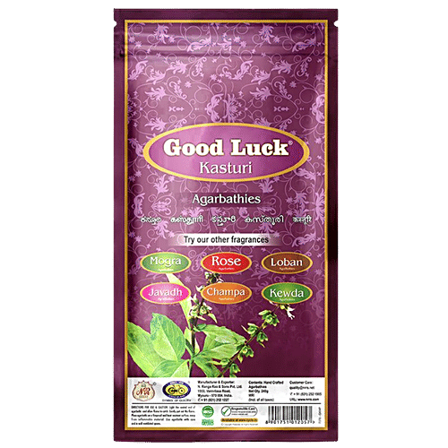 Cycle Good Luck Kasturi Agarbatti for Rituals, Yoga, Meditation with Kasturi Tulsi Fragrance, 110 g Pure