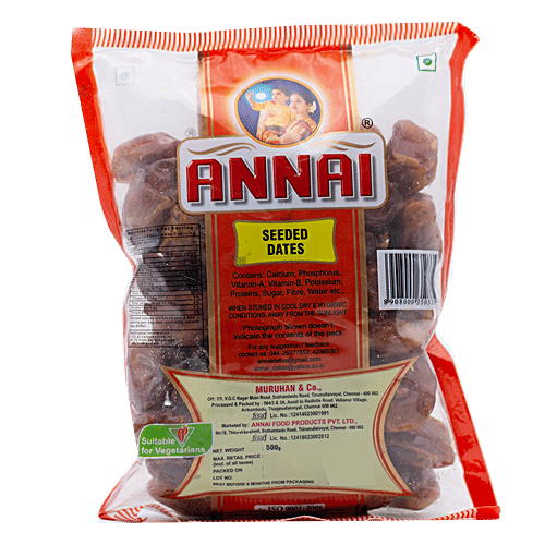 Buy Annai Dates Seeded 500 Gm Pouch Online at the Best Price bigbasket