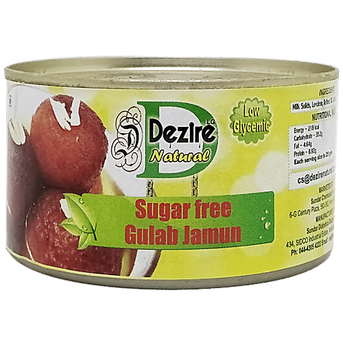Dezire Sugar Less - Gulab Jamun, 250 g Tin Low Glycemic