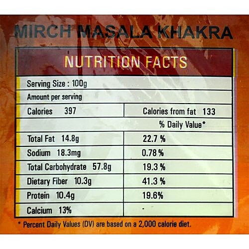 KHARAMORRA Mirch Masala Khakra, 180 g  No Maida