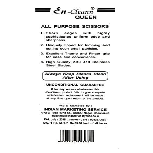 EN-CLEANN All Purpose Scissors - Queen, 1 pc Pouch