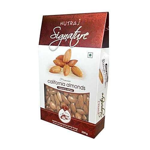 Buy Nutraj Signature Almonds Roasted Salted 200 Gm Carton Online at the