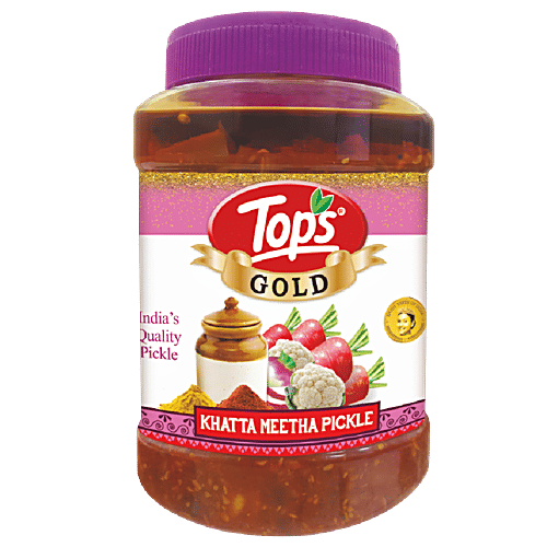 Tops Gold Khatta Meetha Pickle, 1 kg Jar Natural ingredients,No artificial preservatives,
