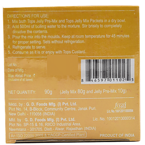 Tops Jelly- Orange, 90 g Carton 