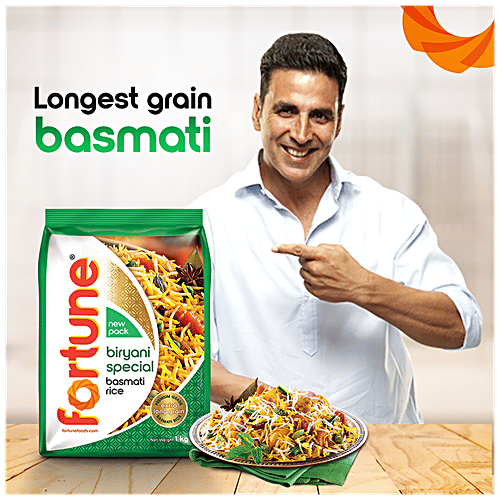 Fortune Basmati Rice/Basmati Chawal - Biryani Special, 1 kg Pouch 
