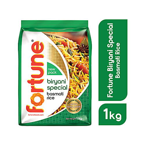 Fortune Basmati Rice/Basmati Chawal - Biryani Special, 1 kg Pouch 