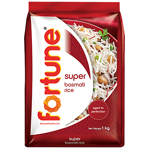 Fortune Super Basmati Rice, 1 kg Pouch Aged To Perfection