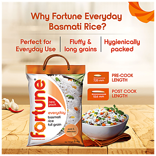 Buy Fortune Basmati Rice Everyday 5 Kg Pouch Online at the Best Price