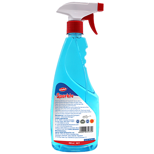 Trishul Glass Cleaner - Sparkle, 500 ml Bottle Steak Free