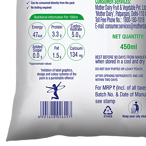Buy Mother Dairy Milk Live Lite 500 Ml Pouch Online at the Best Price