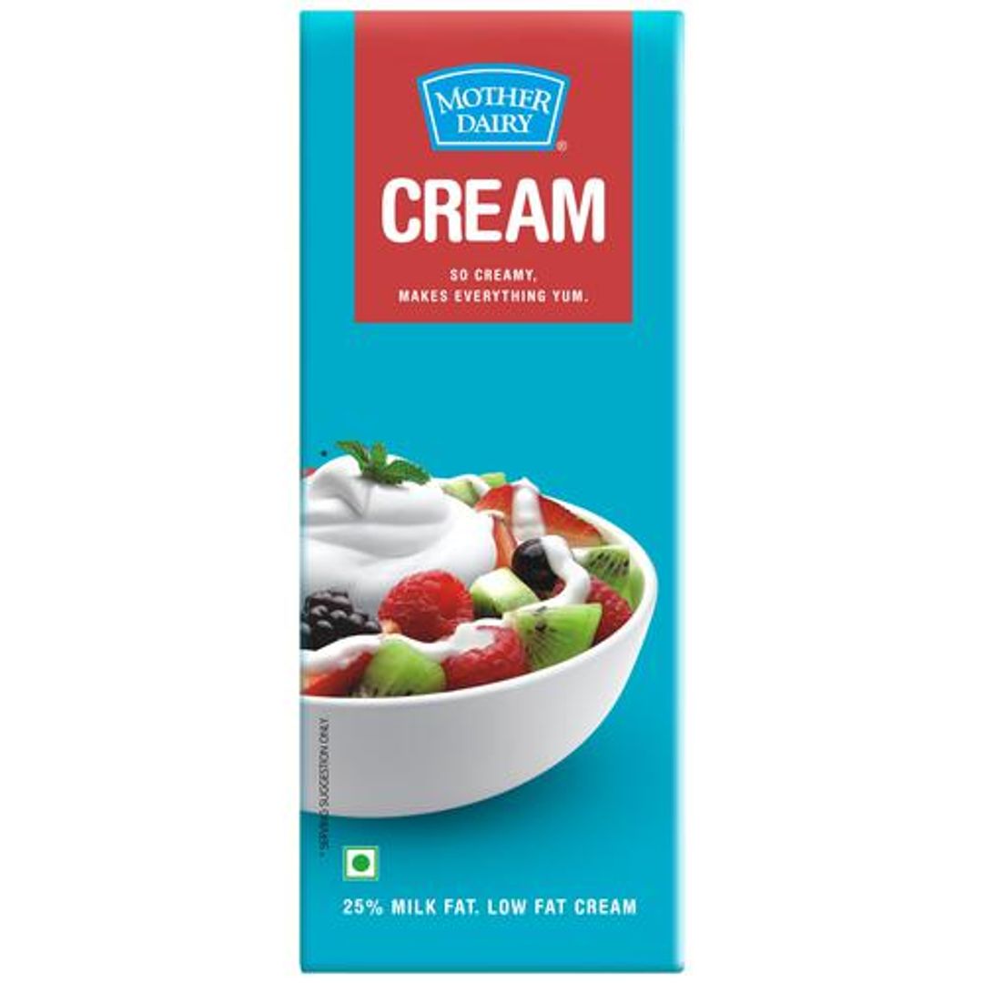 Mother Dairy Cream - UHT, 200 ml Carton