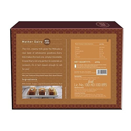 Mother Dairy Milkcake, 400 g Carton 