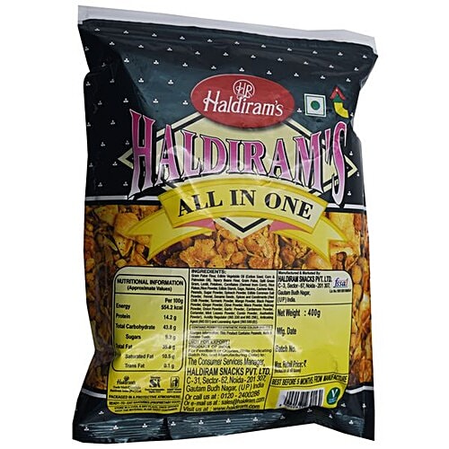 Haldiram's All in One Namkeen, 400 g Pouch Zero Cholesterol