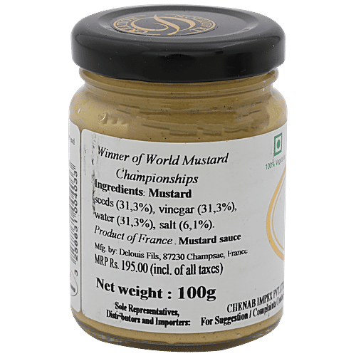 Delouis Strong Dijon Mustard, 100 g Bottle Zero Fat