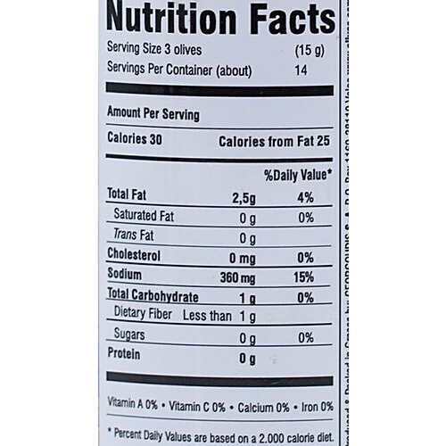 Dolce Vita Organic Olives - Whole Kalamata, 210 g Bottle Zero Transfat