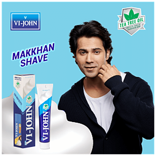 VI-JOHN  Shaving Cream Classic, 125 g Carton Free from Silicones & Parabens