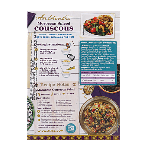 Al' Fez Spiced Couscous - Moroccan, 200 g Carton Durum Wheat Semolina