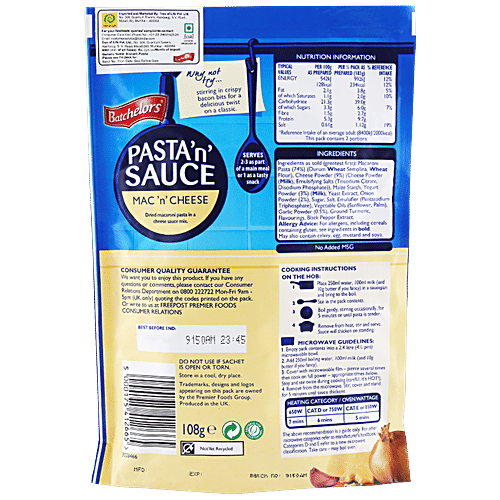 Buy Batchelors Pasta Sauce Macaroni Cheese 108 Gm Carton Online At Best