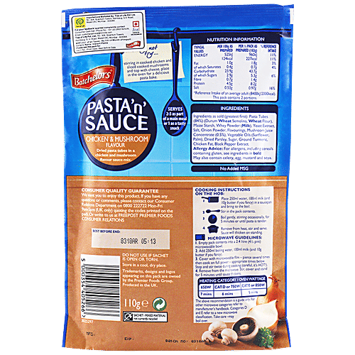 Buy Batchelors Pasta & Sauce - Chicken & Mushroom 110 gm Carton Online