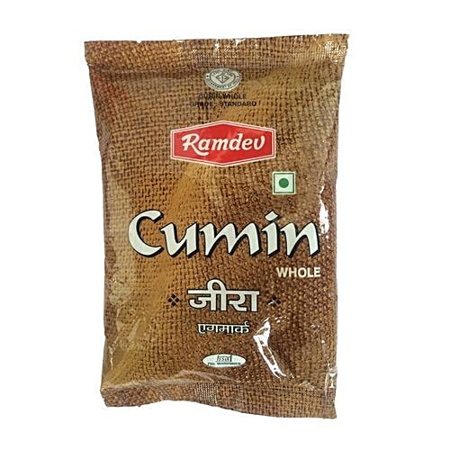 Ramdev Cumin - Whole, No Artificial Colours, Used in Chutney, Rasam & Other Dishes, 100 g Pouch 