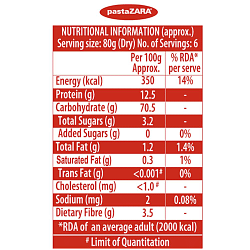 Pastazara Authentic Italian Pasta - Penne Rigate, 500 g Pouch Authentic Italian Pasta
 Perfect Al Dente Texture
 Culinary Creativity