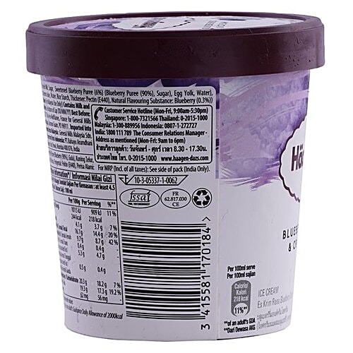 Haagen-Dazs Ice Cream - Blueberries & Cream, 473 ml Tub 