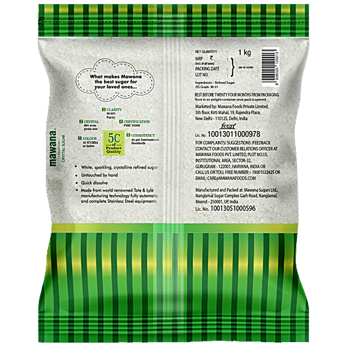 Mawana Sugar/Cheeni - Premium Crystal, 1 kg  