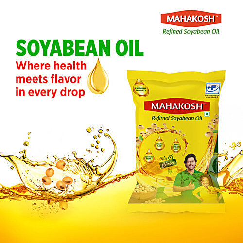 Mahakosh Refined Soyabean Oil, 750 g Pouch Contains PUFA, Vitamin A & D