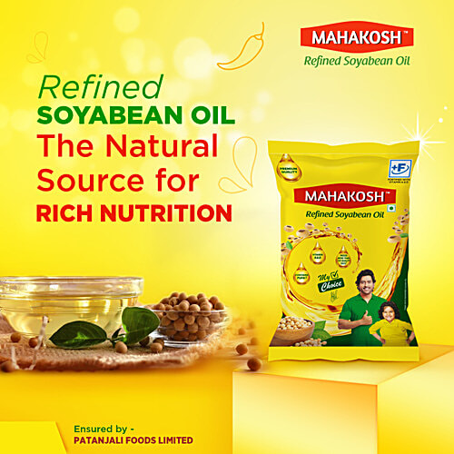 Mahakosh Refined Soyabean Oil, 750 g Pouch Contains PUFA, Vitamin A & D