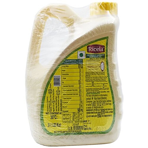 Ricela  Physically Refined - Rice Bran Oil, 2 L Jar 