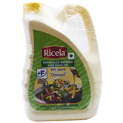 Ricela  Physically Refined - Rice Bran Oil, 2 L Jar 