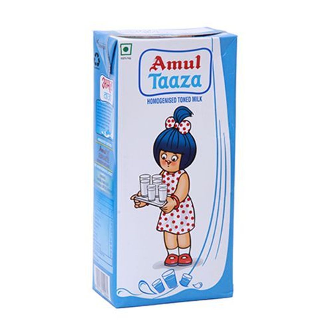 Amul Taaza Homogenised Toned Milk, 200 ml Carton