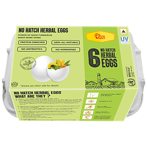 HenFruit 6 No-Hatch Herbal Eggs - All Natural infertile eggs -No Antibiotics/Hormone, 6 pcs Box 2% Extra Protein