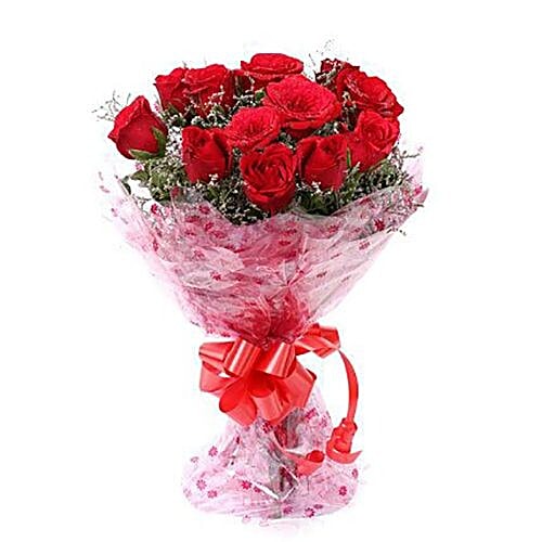 Buy Blooms and Bouquets Worli Flower Bouquet 10 Hand Bunch Of Red