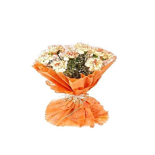 Buy Thinking Of You Flower Bouquet 10 Orange Carnation 1 Pc Online at