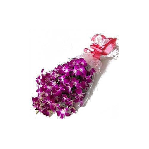 Buy Rainbow Florist World Flower Bouquet Purple Orchids Bunch 700 Gm