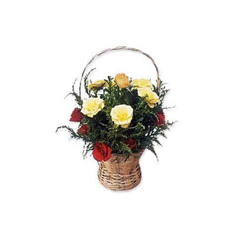 Buy Blooms Bouquets Flower Bouquet 12 Rose Basket 1 Pc Online at the