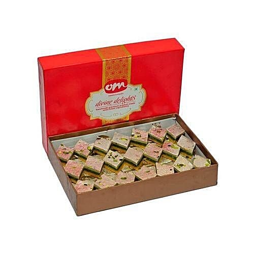 Buy Om Sweets Sweets Kaju Tiranga 500 Gm Online at the Best Price of Rs