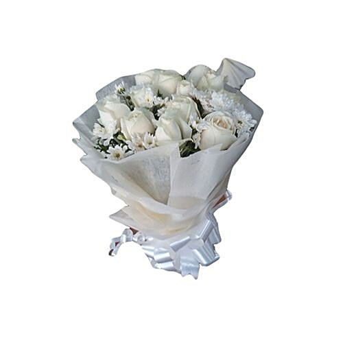 Buy Blooms and Bouquets Worli Flower Bouquet White Roses Special